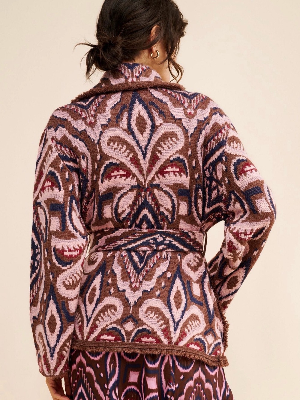 Farm Rio Pineapple Ikat Knit Blazer